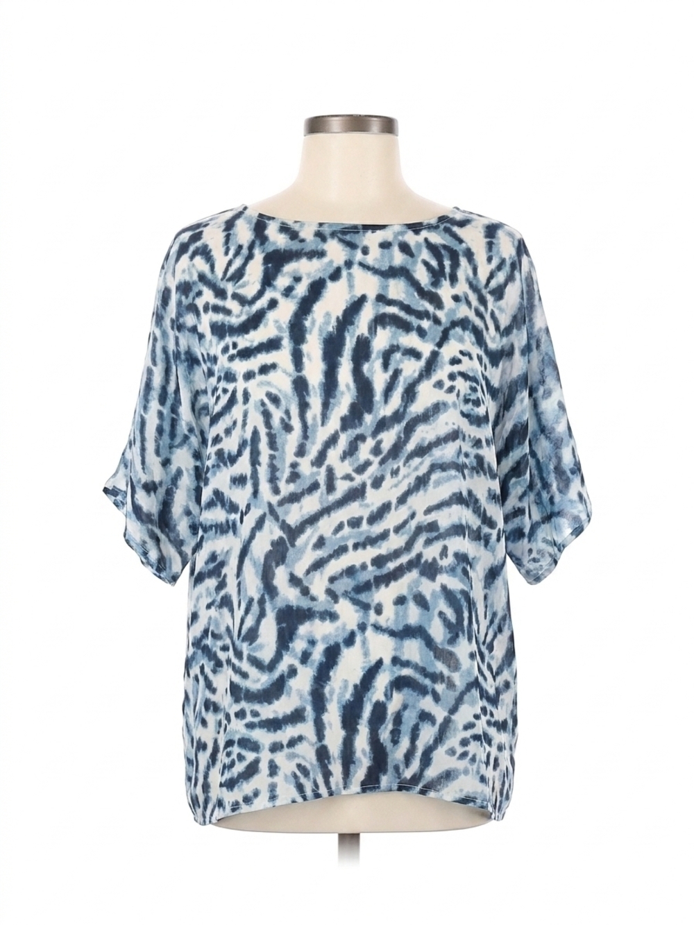 NEW CHARLIE B printed dolman cotton blend blouse in zebra